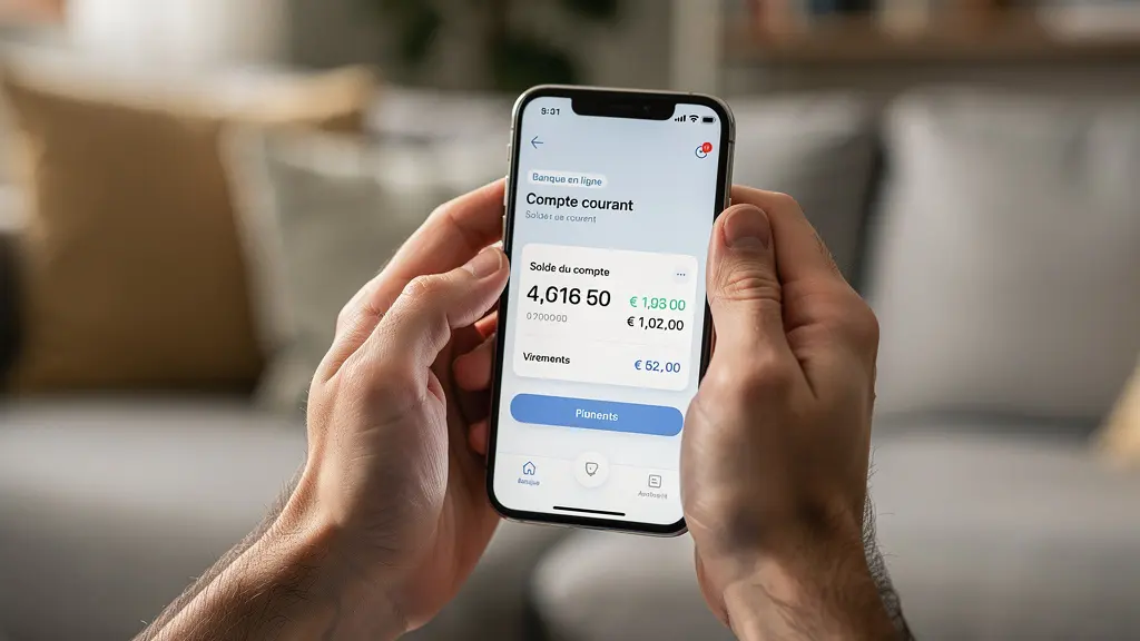 Personne consultant une application d'assurance emprunteur sur smartphone